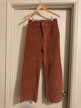 Miss Love Rust Colored Wide Leg Corduroy Pants